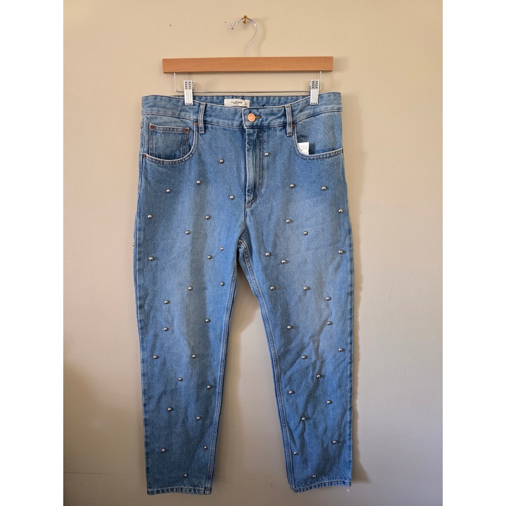 Isabel Marant Étoile Studded Jeans Size 40 FR / US 8 Light Wash Denim NWT